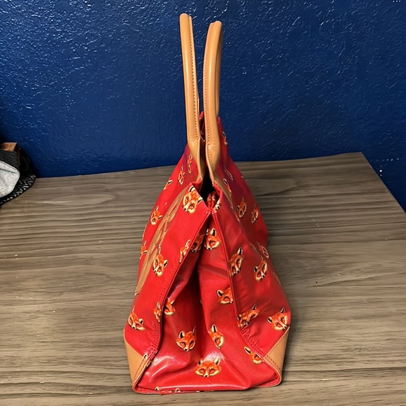 TORY BURCH ELLA COATED CANVAS FOX PRINT TOTE BAG - Picture 6 of 17